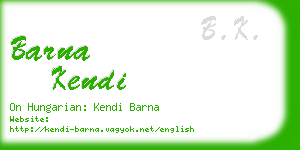 barna kendi business card